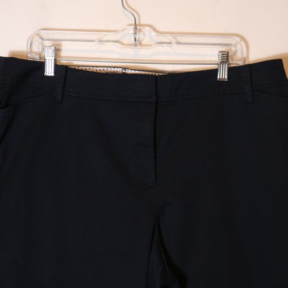 Talbots Perfect Crop Pant Womens 18WP Petite Navy Blue Slim Leg Stretch Classic - Picture 2 of 6